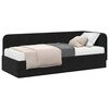 vidaXL Stūra gultas rāmis ar matraci Melna 80 x 200 cm Samts
