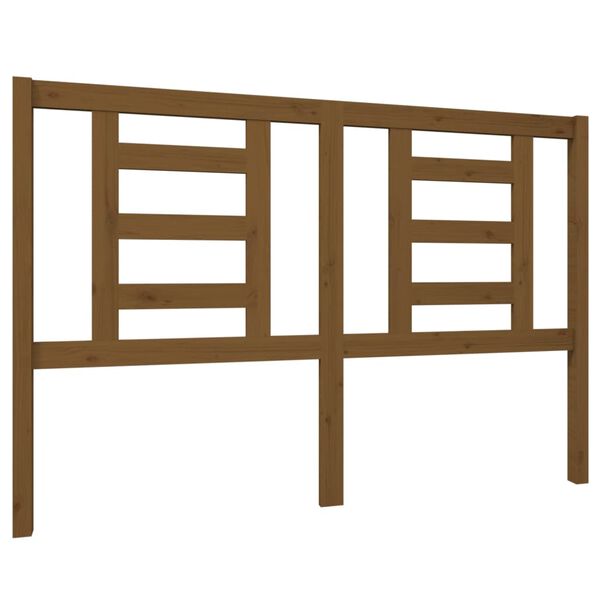vidaXL gultas galvgalis, medus brūns, 146x4x100 cm, priedes masīvkoks