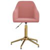 vidaXL grozāms virtuves krēsls, rozā samts