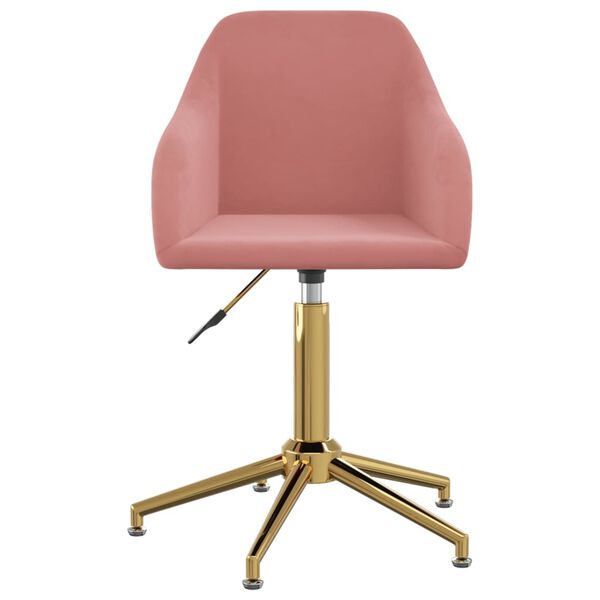 vidaXL grozāms virtuves krēsls, rozā samts