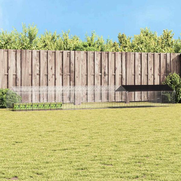 vidaXL Tru&scaron;a būris Sudraba 400 x 78 x 78 cm Cinkots tērauds