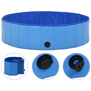 vidaXL suņu baseins, salokāms, zils, 120x30 cm, PVC