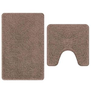 vidaXL Antislip vannas paklāju komplekts 2 gab. Brūna 50 x 50 cm PP