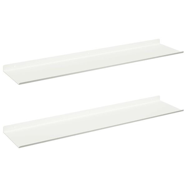 vidaXL Peldējo&scaron;ais plaukts 2 pcs Balts 80 x 18 x 2,5 cm Tērauds