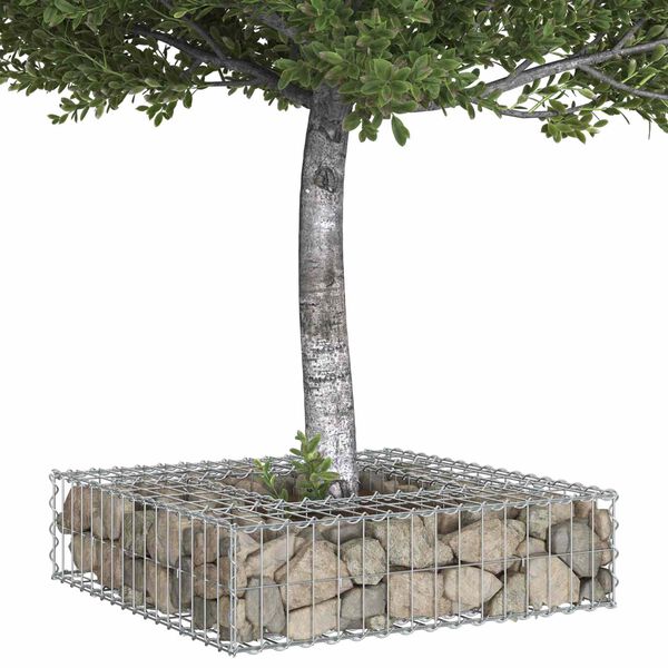 vidaXL Gabions pacelta gulta Sudraba 80 x 80 x 20 cm Cinkots tērauds