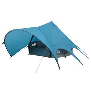 vidaXL Tīklu telts 5 personām Zila un pelēka 415 x 415 x 247 cm