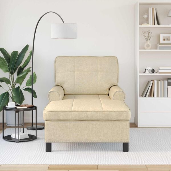 vidaXL &Scaron;eiss Lounge ar spilvenu Krēmkrāsa 91 x 157 x 91 cm audums