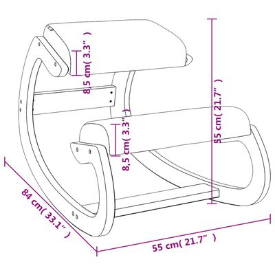 vidaXL krēsls ar ceļu atbalstiem, melns, 55x84x55 cm, bērza saplāksnis