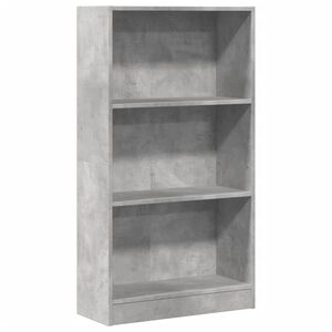 vidaXL grāmatu plaukts, betona pelēks, 60x24x109 cm, inženierijas koks