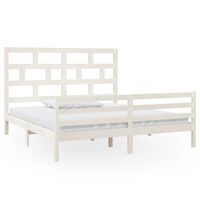 vidaXL gultas rāmis, balts masīvkoks, 180x200 cm, 6FT
