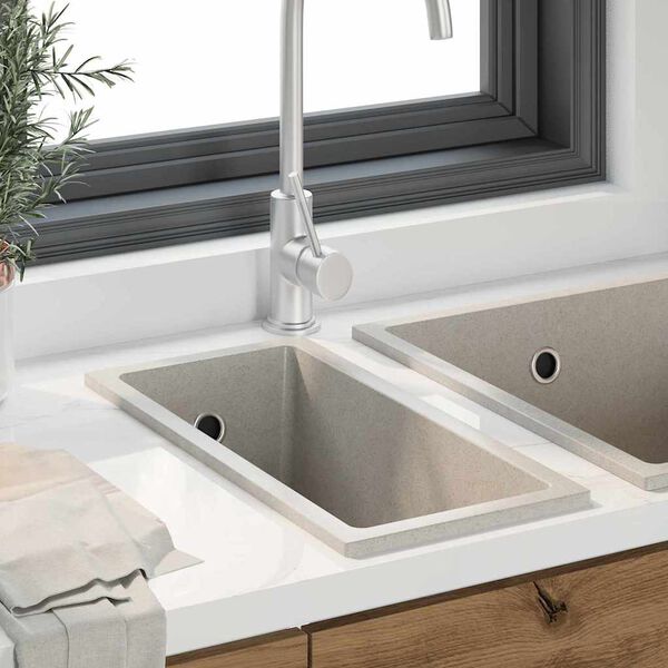 vidaXL Virtuves izlietne Bēša 21 x 44 x 14 cm Granīts