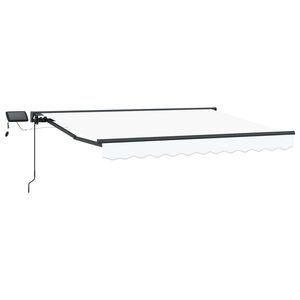 vidaXL Manuāls nojumes rāmis ar LED Balta un antracīta 2,5 x 2 m