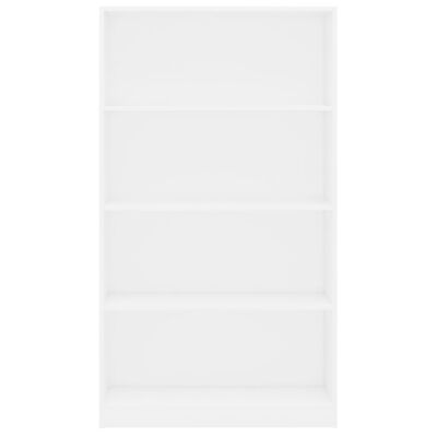 vidaXL 4-līmeņu grāmatu plaukts, balts, 80x24x142 cm, skaidu plāksne
