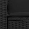 vidaXL divvietīgs dārza dīvāns ar matračiem, melna PE rotangpalma
