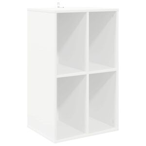 vidaXL Pla&scaron;u skapis Balts 44,5 x 36,5 x 74,5 cm Inženierijas koks