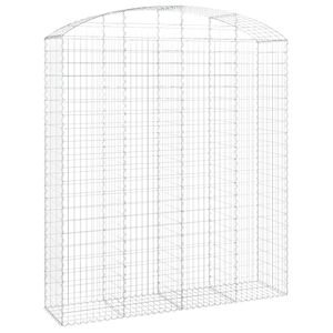 vidaXL arkveida gabiona grozs, 200x50x220/240 cm, cinkota dzelzs