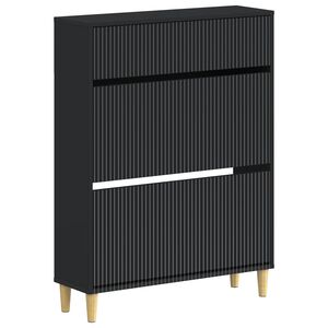 vidaXL Apavu skapis ARNHEM 78 x 24 x 103 cm Inženierijas koks Melns