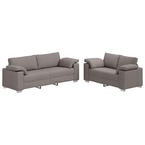 vidaXL Dīvāns 2 pcs Pelēkbrūna 219 x 80 x 82 cm audums