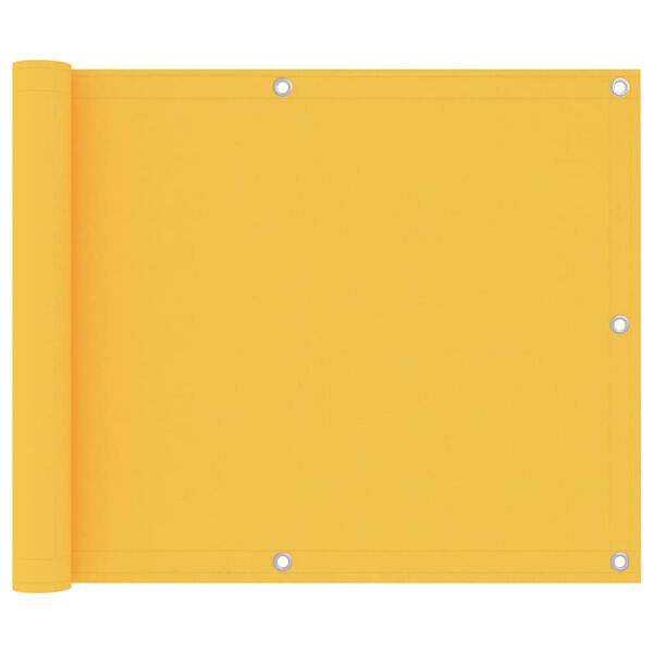 vidaXL balkona aizslietnis, 75x600 cm, dzeltens audums