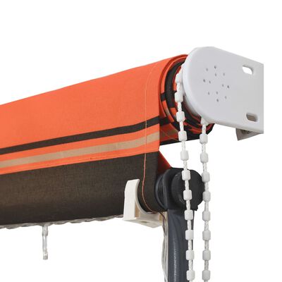 vidaXL izvelkama markīze ar LED, 250x150 cm, oranža ar brūnu