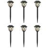 vidaXL Āra saules gaismas ar zemes tapas 6 pcs Silti balts 42 cm PP