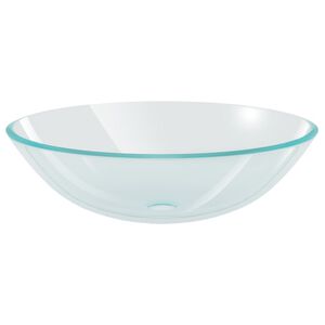 vidaXL izlietne no rūdīta stikla, 42 cm, caurspīdīga