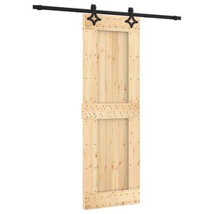 vidaXL Slīdo&scaron;ās durvis 70 x 210 cm Cieta priedes koks (neapstrādāts)
