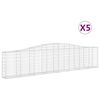 vidaXL arkveida gabiona grozi, 5 gb., 400x30x80/100cm, cinkota dzelzs