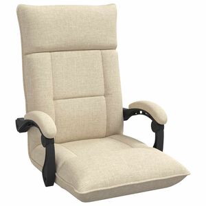 vidaXL Grīdas krēsls Krēmkrāsa 66 x 66 x 80 cm audums