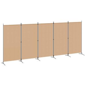 vidaXL 5-paneļu istabas nodalījums Bē&scaron;a 433 x 180 cm Audums