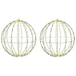 vidaXL Bumba su 384 LED 2 pcs Silti balta 59,5 x 59,5 x 63 cm Metāla