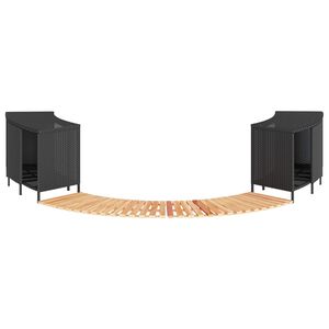 vidaXL burbuļvannas aizsargloks, melna PE rotangpalma, akācijas koks