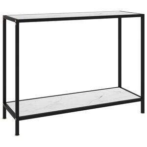 vidaXL konsoles galdiņ&scaron;, balts, 100x35x75 cm, rūdīts stikls