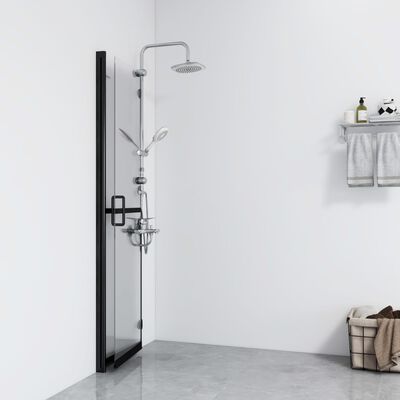 vidaXL dušas siena, salokāma, caurspīdīgs ESG stikls, 110x190 cm