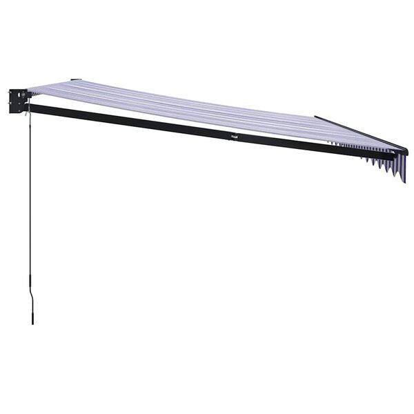 vidaXL izvelkama markīze, zila, balta, 4x3 m, audums, alumīnijs