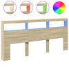 vidaXL galvgaļa skapis ar LED, ozolkoka krāsa, 220x17x102 cm