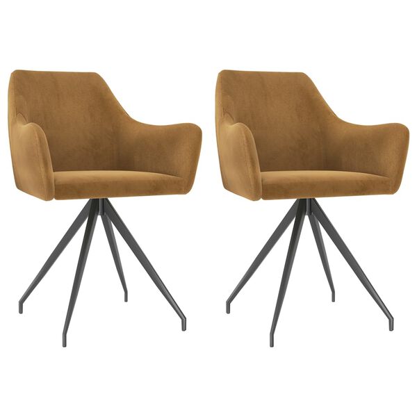 vidaXL virtuves krēsli, 2 gab., brūns samts