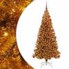 vidaXL Ziemassvētku eglīte su 300 LED ar statīvu Zelts 180 cm PET
