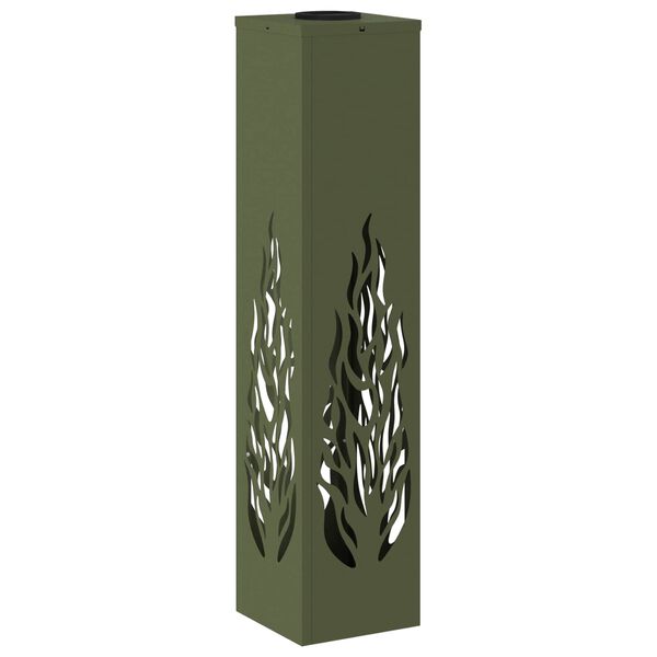 vidaXL Saules LED ceļa gaisma 2 pcs Olīvu zaļ&scaron; Auksti velmēts tērauds