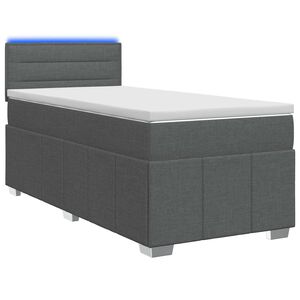 vidaXL Kontinentālā gulta ar matraci Tum&scaron;i pelēka 80 x 200 cm Audums