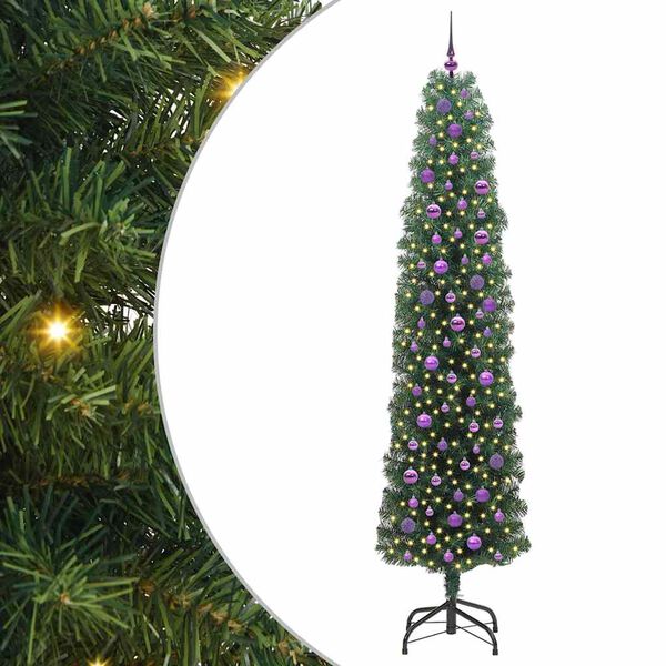 vidaXL Mākslīgā Ziemassvētku eglīte su 300 LED ar statīvu Zaļa 240 cm