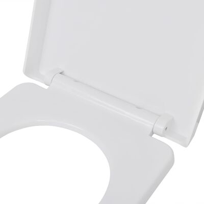 vidaXL tualetes poda sēdeklis, lēni aizverams, kvadrāta forma, balts