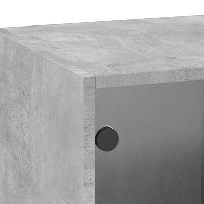 vidaXL skapītis ar stikla durvīm, betona pelēks, 35x37x100 cm