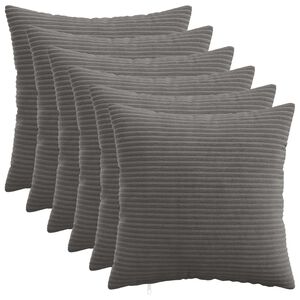 vidaXL Spilvenu pārvalks 6 pcs HEERLEN Tum&scaron;i pelēka 30 x 30 cm