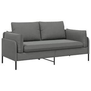 vidaXL 2-vietīgs dīvāns 2-vietīgs Tum&scaron;i pelēka 188 x 81 x 89 cm Samts