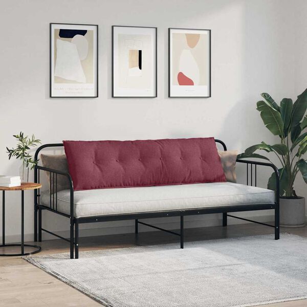 vidaXL Atpakaļ spilvens Vīna sarkans 160 x 19 x 50 cm audums