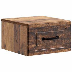 vidaXL Sienā stiprināms nakts skapis Vecs koks 34,5 x 33 x 20 cm