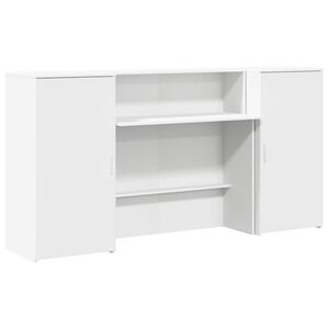 vidaXL reģistratūra, balts, 200x50x103,5 cm, inženierijas koks