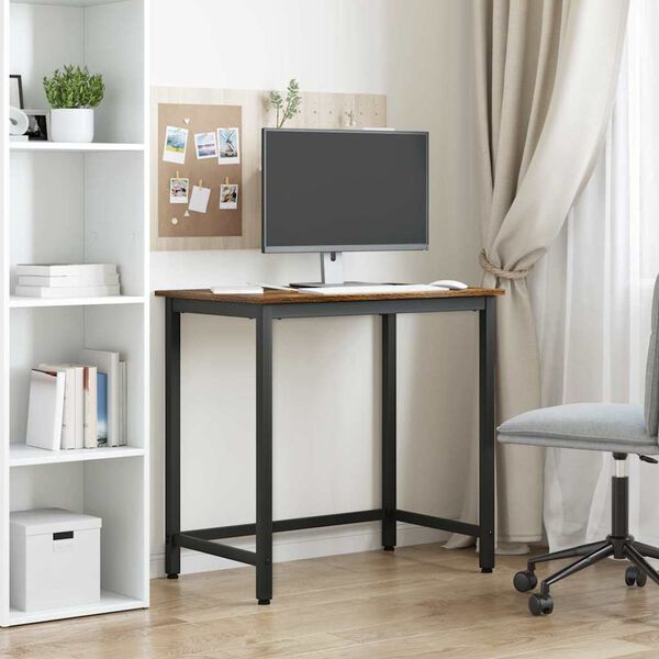 vidaXL galds Dūmaka ozols 100 x 50 x 76,5 cm Inženieru koks un tērauds