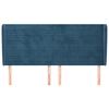 vidaXL galvgalis ar malām, 203x23x118/128 cm, tum&scaron;i zils samts